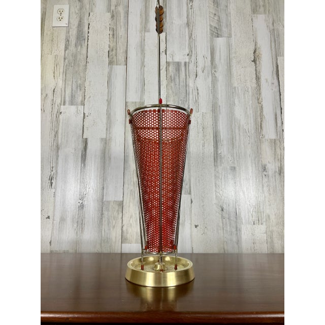 1950s Perforated Metal Umbrella Stand Attributed to Mathieu Mategot For Sale - Image 5 of 12
