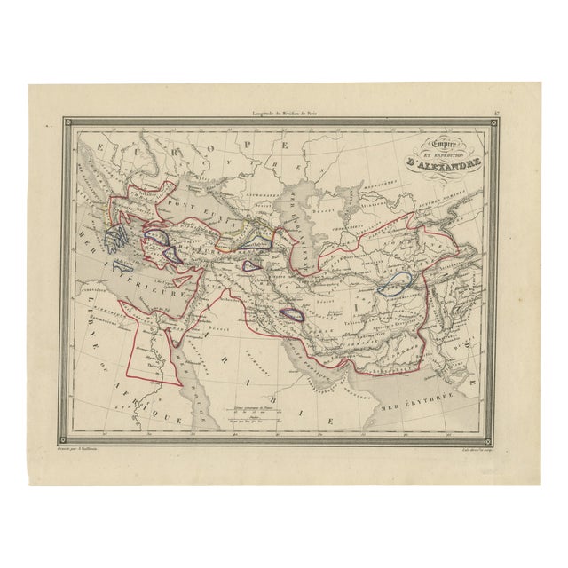 Alexander the Great's Empire Map, 1800s For Sale