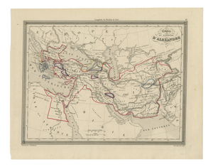Alexander the Great's Empire Map, 1800s