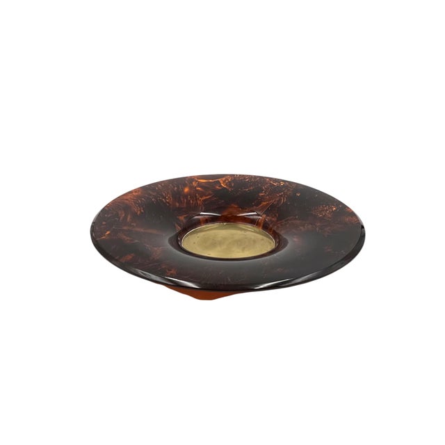 Metal Hollywood Regency Brass Centerpiece, Guzzini Italy 1970s For Sale - Image 7 of 11