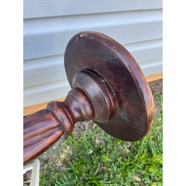 Brown Vintage Wood Plant Stand Pedestal For Sale - Image 8 of 9