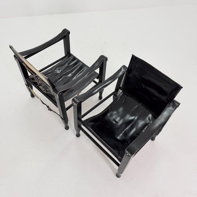 Black Mid-Century Modern Safari Chair by Aage Bruun & Son, Denmark, 1960s For Sale - Image 8 of 18