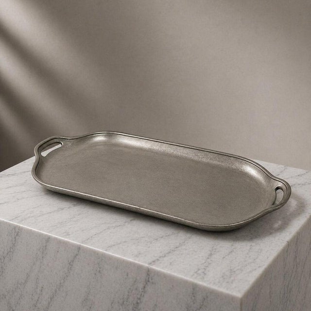 Swedish Pewter Tray from Schreuder & Olsson, Stockholm, 1950s For Sale - Image 4 of 8