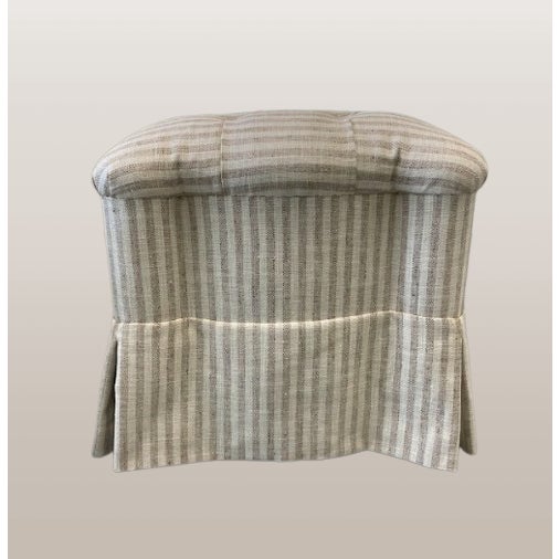 Tufted Ottoman With Skirt For Sale In New York - Image 6 of 6