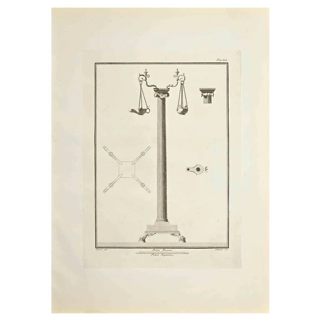 Aniello Cataneo, Oil Lamp, Etching, 18th Century For Sale