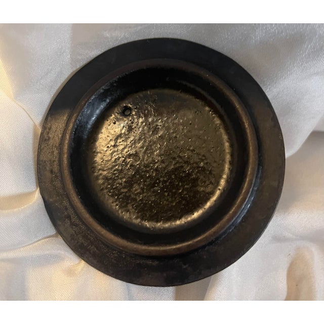 Black Early 20th Century Iwachu Japanese Iron Tea Kettle Tetsubin Nambu Tekki Hobnail Signed For Sale - Image 8 of 12