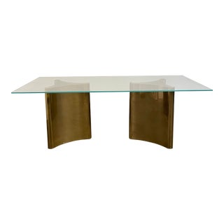 Mastercraft Brass and Glass Dining Table For Sale