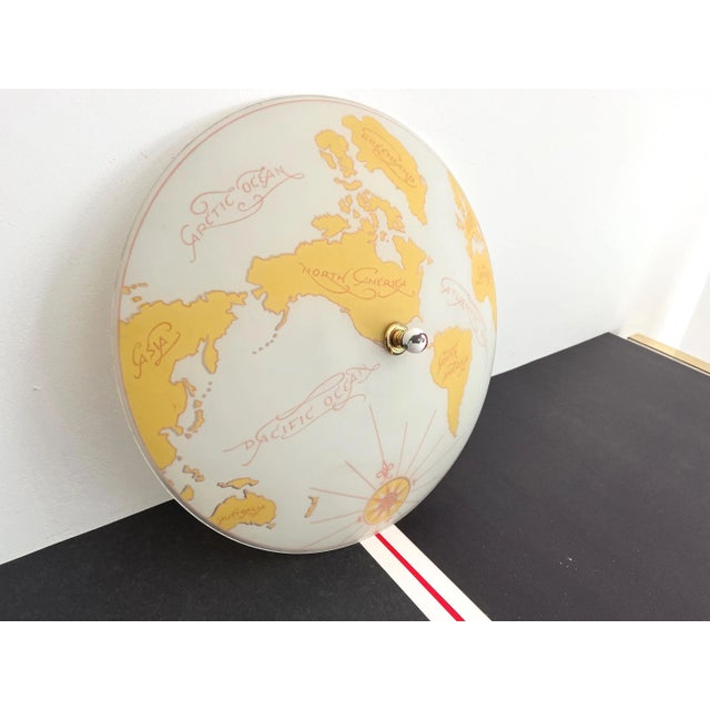 Mid Century World Map Flush Light For Sale - Image 9 of 18
