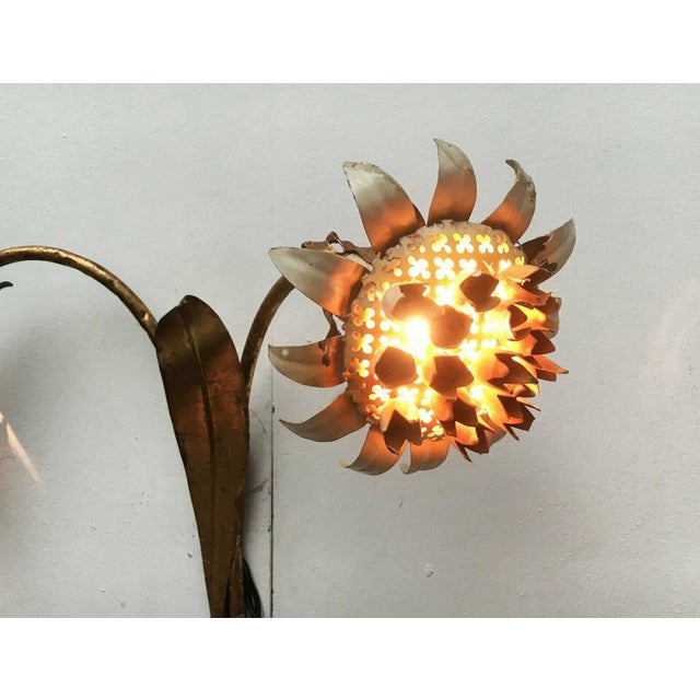 Mid-Century Modern Mid-Century Italian Metal Sunflower Wall Lamp, 1960s For Sale - Image 3 of 18