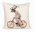 Reindeer on Bicycle Linen Pillow For Sale - Image 4 of 4
