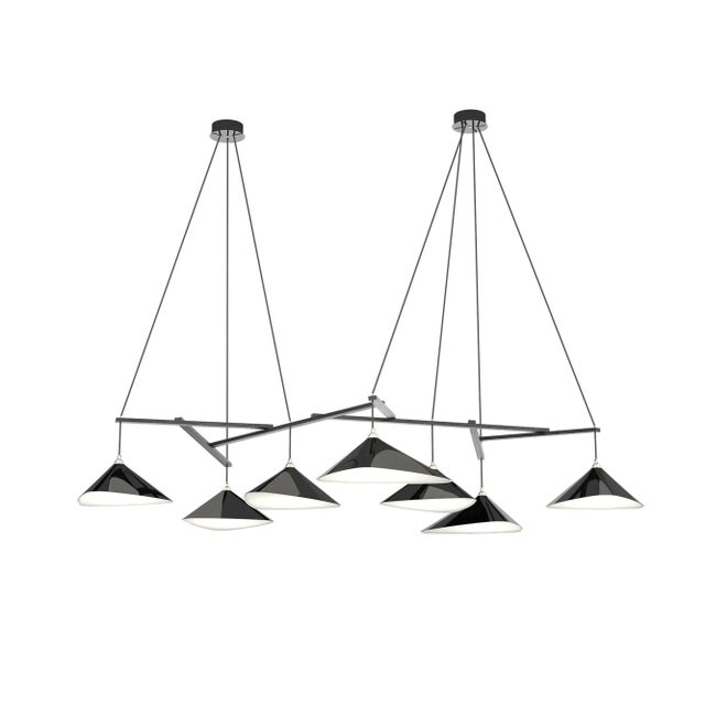 Black Monumental Daniel Becker Emily 7 Chandelier in Anthracite/Black for Moss Objects For Sale - Image 8 of 13