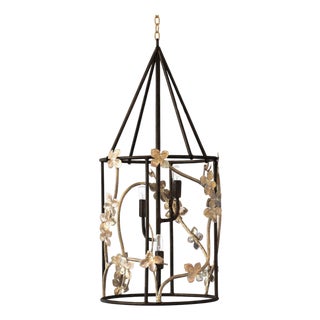 Warm Black Sakura Floral Lantern For Sale