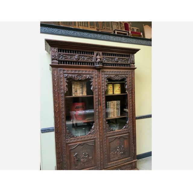 Wood Antique Breton Display Case, 1880 For Sale - Image 7 of 13