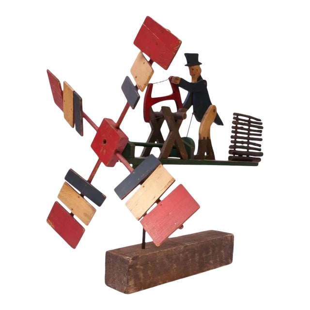 Early 20th Century Americana Uncle Sam Lumberjack Whirligig For Sale