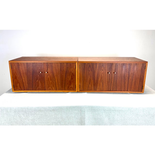 Mid Century Danish Modern Style Walnut Vinyl Record / Media Storage Cabinet Restored For Sale - Image 12 of 12