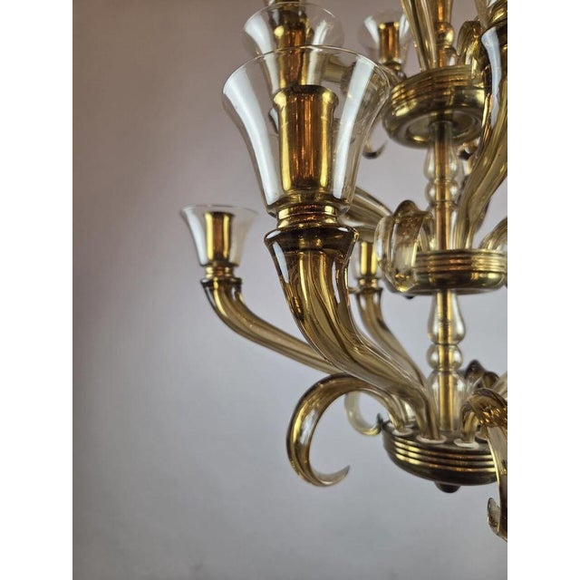Flavio Poli Glass Chandelier by Flavio Poli, 1940 For Sale - Image 4 of 10
