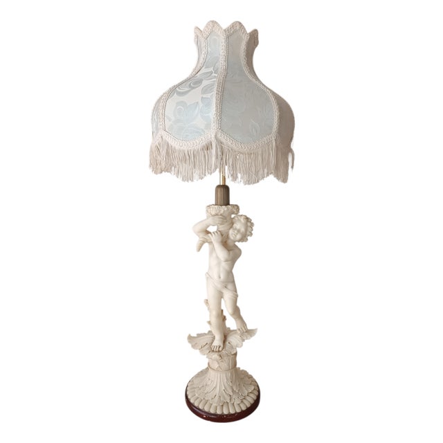 Classic Cherub Lamp with Cornucopia, 1960s For Sale