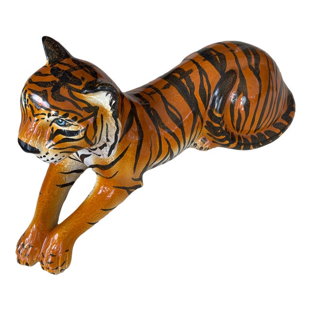 Large Vintage Tiger Ceramic From Italy For Sale