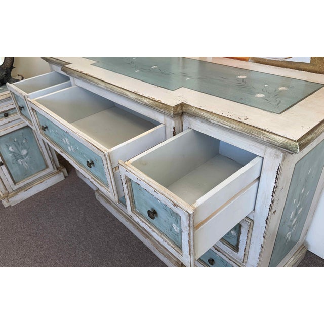 Vintage Hand Painted Shabby Chic Chest of Drawers For Sale - Image 11 of 12
