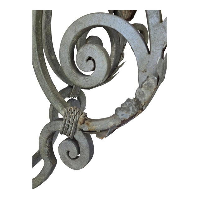 Early 20th Century Wrought Iron Chandelier 36" For Sale - Image 4 of 11