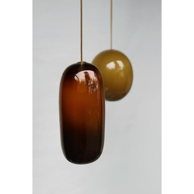 No. 134 Sculptural Light in Handblown Glass and Brass by Milla Vaahtera For Sale - Image 6 of 7