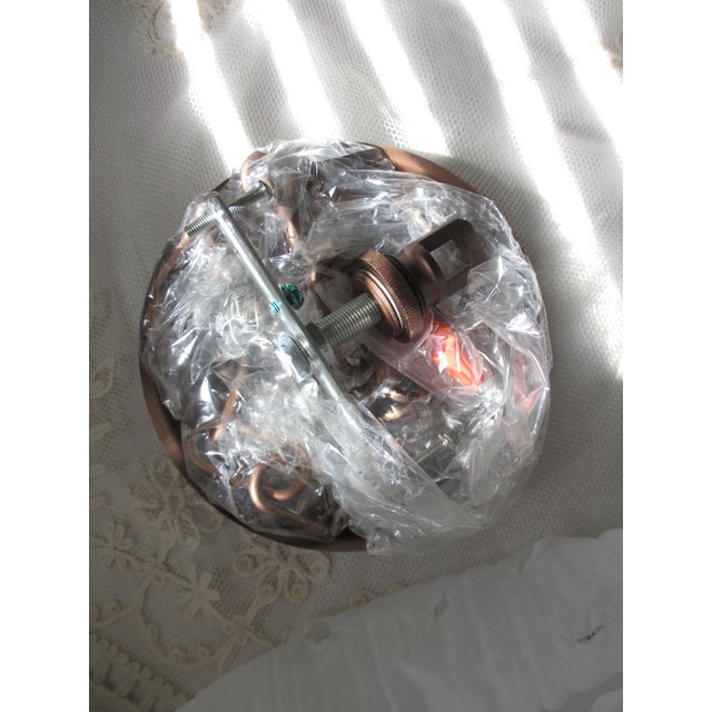 Toleware French Country 5 Arm Chandelier Bronze With Gold Leaves & Crystal Prisms For Sale - Image 14 of 17