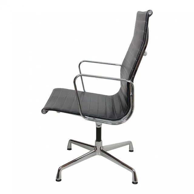 Vitra Black Leather EA-109 Chair by Charles Eames for Vitra, 2000s For Sale - Image 4 of 8