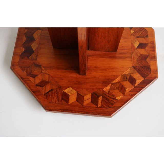 Wood Vintage French Art Deco Octagonal Side Table, 1925 For Sale - Image 7 of 10
