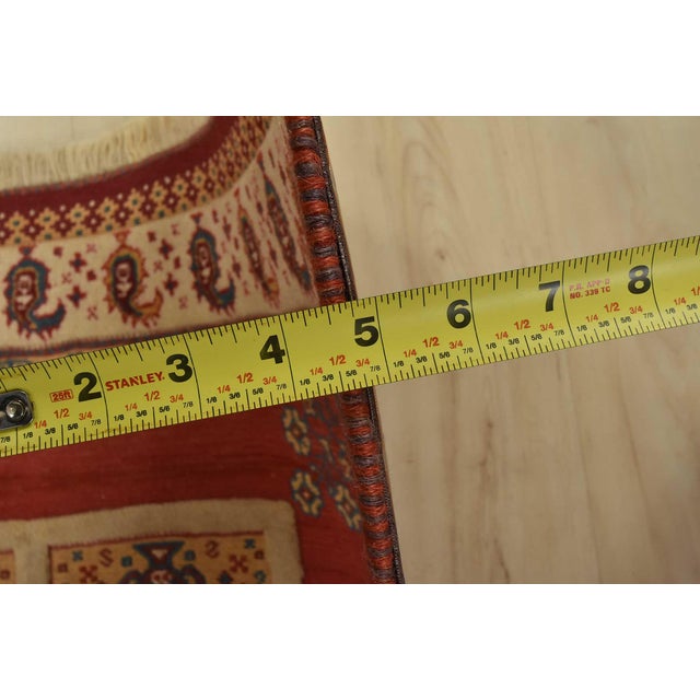 Gabbeh Rug 3’5” X 5’4” Red Wool Vintage Tribal Hand-Knotted Oriental Carpet For Sale - Image 9 of 11