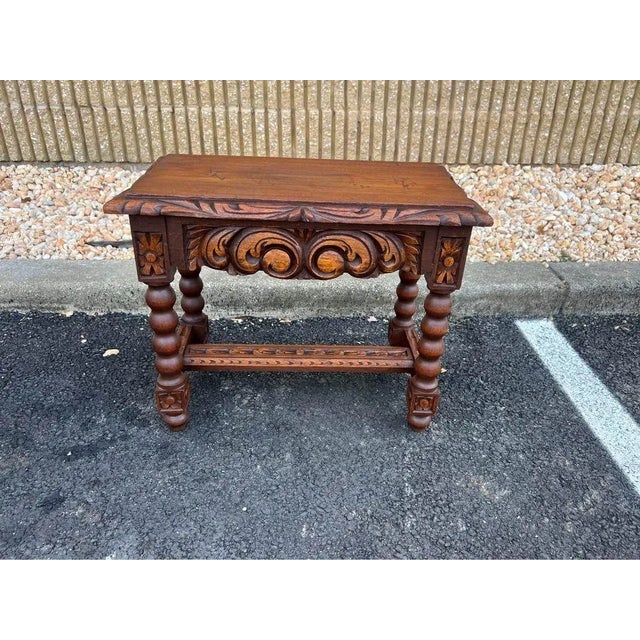 Early 20th Century Set of Three Spanish Renaissance Revival Style Carved Side Tables For Sale - Image 4 of 12
