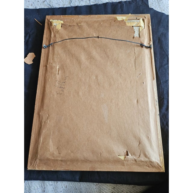 Vintage Cross Stitch Needlepoint Stained Glass Window, Beautifully Framed MCM For Sale - Image 4 of 4