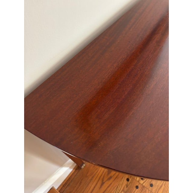 Antique Highly Decorative Mahogany Edwardian Demi-Lune Console Table For Sale - Image 4 of 6
