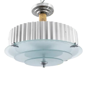 Art Deco Donald Deskey Style Glass Disc Chandelier
