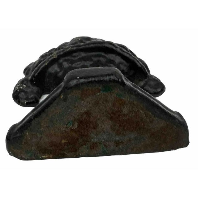 Metal Early 21st century Enchanting Victorian Cast Iron Hubley Doorstop - Mysterious Black French Flower Basket #8 For Sale - Image 7 of 18
