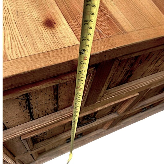 Mexican Rustic Santa Fe Style Planked Ponderosa Pine Low Boy Chest of 8 Drawers Drawers For Sale - Image 16 of 16