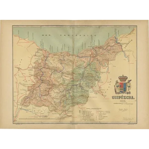 The map showcases the province of Gipuzkoa (also known as Guipúzcoa in Spanish), which is part of the autonomous community...