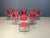 Vintage 'Sinus' dining chairs by KFF Germany with a metal frame and a new red fabric upholstery. Timeless design, very...