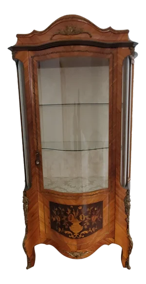 Vintage Wooden Vitrine Cabinet
