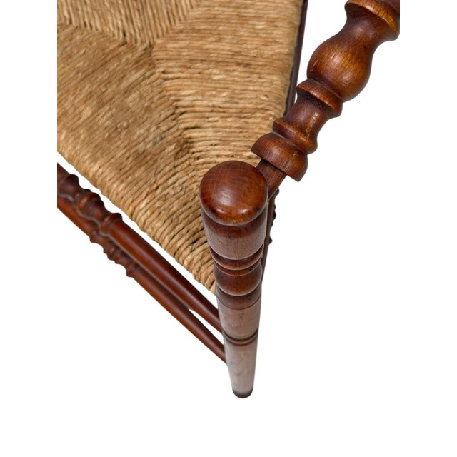 Antique French Provincial Triangular Corner Chair in Beech Frame, 1900s For Sale - Image 5 of 11