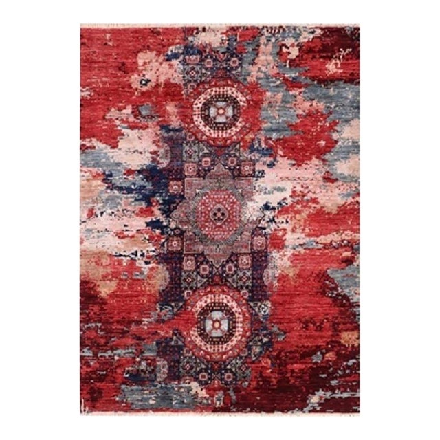 Hand Knotted Turkman Design Wool Rug. 4'10" X 6'08" For Sale