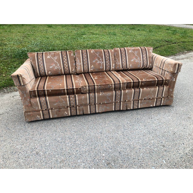 1970s Vintage Broyhill Chinoiserie Velvet Sofa For Sale - Image 9 of 13