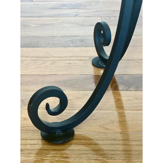 20th Century Iron and Brass Gueridon With Black Granite Top For Sale - Image 11 of 12