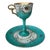 Mid 20th Century Teal Green & Gold Cup and Plate For Sale