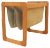 Scandinavian Oak and Suede Magazine Stand, 1960s For Sale