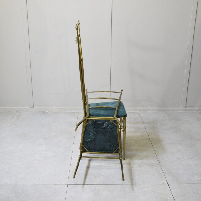 Metal Brass Chiavari Chairs by Gaetano Descalzi, 1950s, Set of 2 For Sale - Image 7 of 9