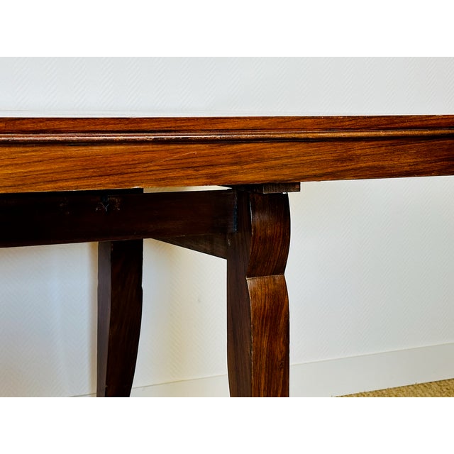 Art Deco Dining Table in Walnut and Diamond Marquetry, France, 1940s For Sale - Image 11 of 18