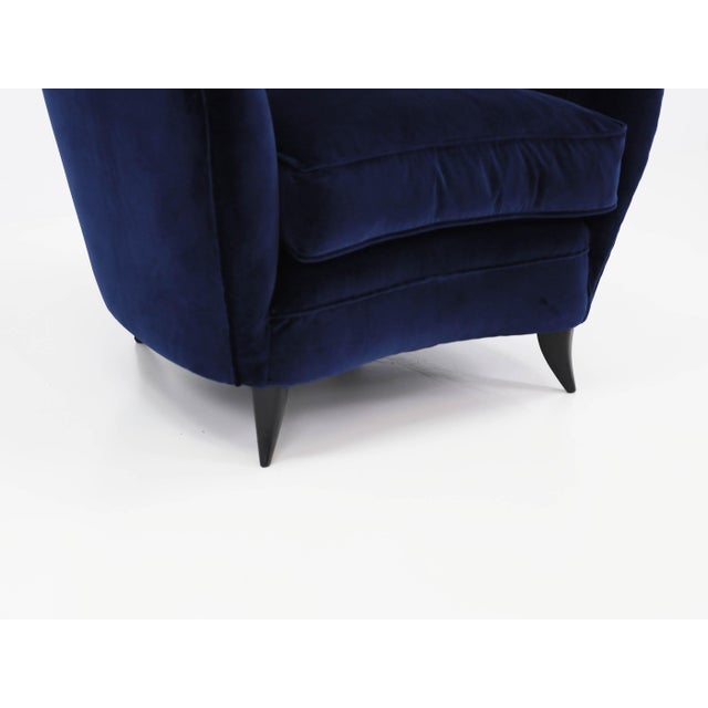 Mod. Shell Chairs in Deep Blue Velvet by Gio Ponti for Case E Giardini, Italy, 1950, Set of 2 For Sale - Image 14 of 16