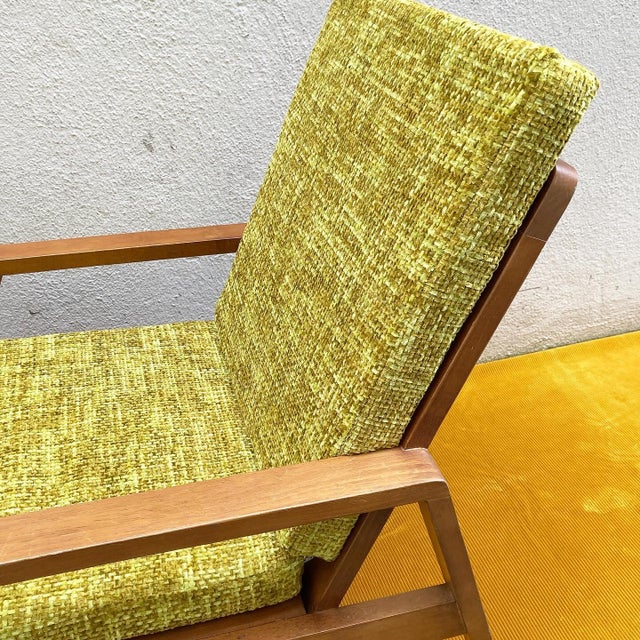 Scandinavian Armchair in Large Mesh Fabric For Sale - Image 5 of 5