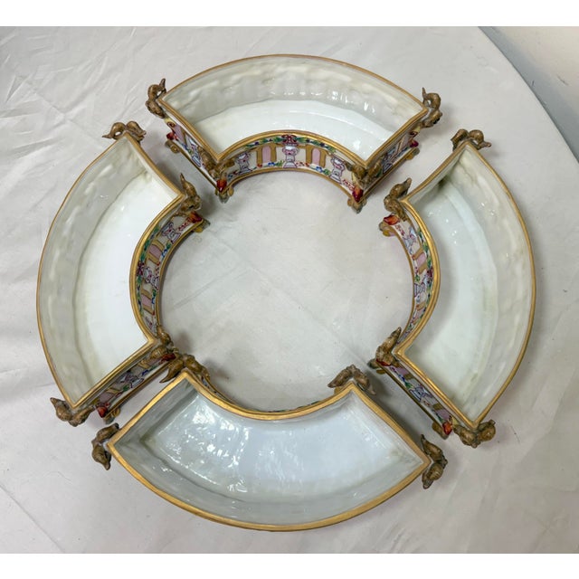 White Antique 4 Piece Italian Capodimonte Porcelain Table Garniture Jardiniere Set For Sale - Image 8 of 18