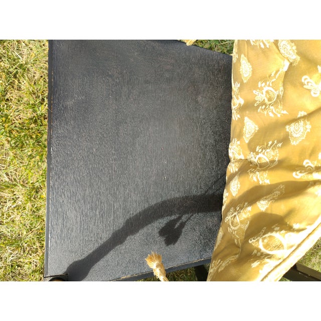 Early 19th Century Pair of Regency Style Painted Black Chinoiserie Lacquer Chairs For Sale - Image 12 of 12